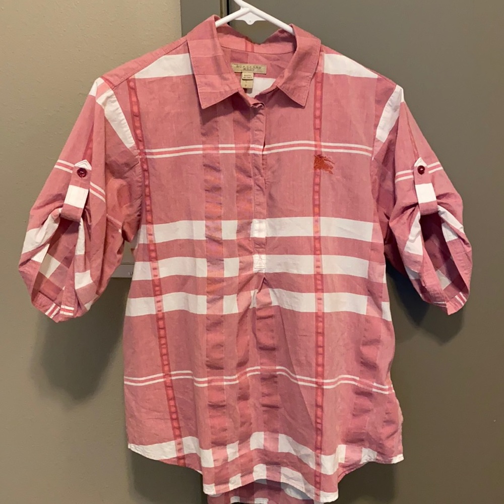 Burberry short sleeve blouse size Small/Petite